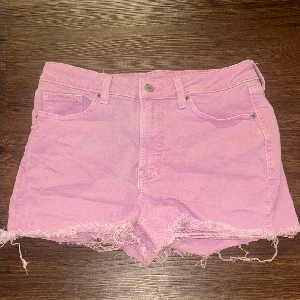 Old Navy Pink Jean Shorts with Frayed Hem